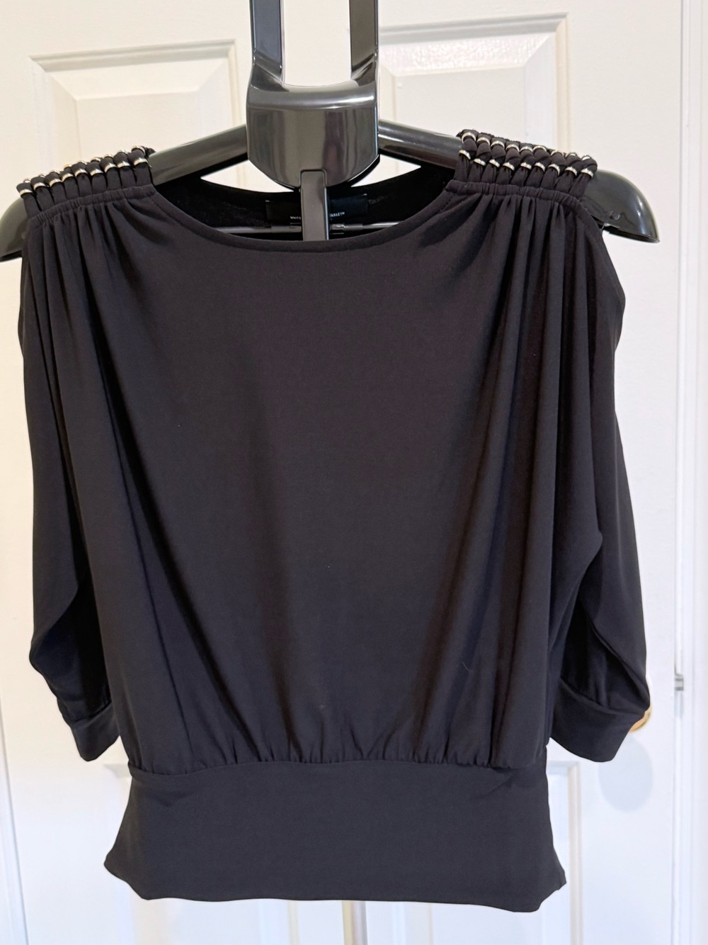 White House Black Market Smocked Open-Shoulder Blouse🖤